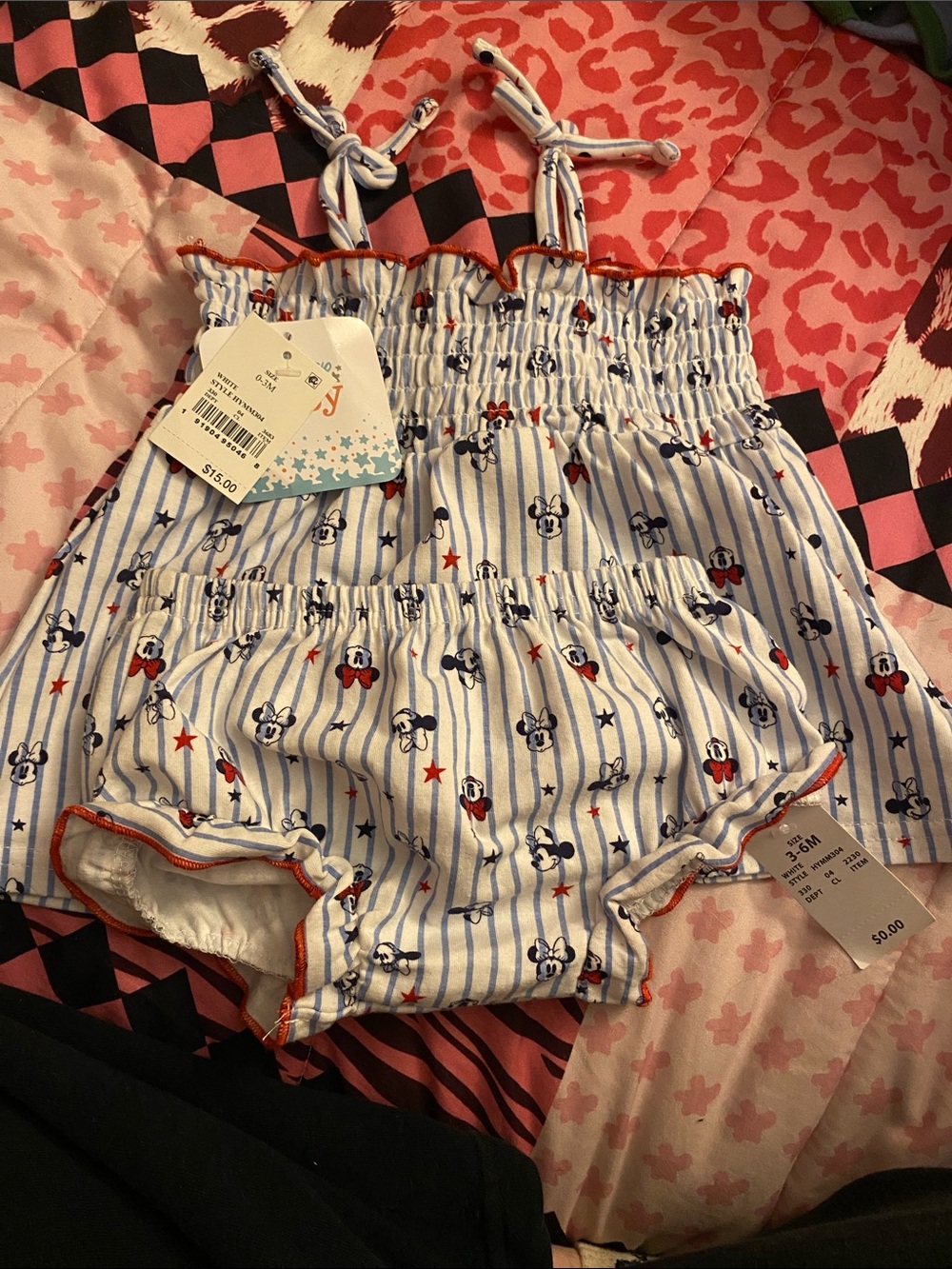 Disney Minnie Print Dress & Bloomers Set